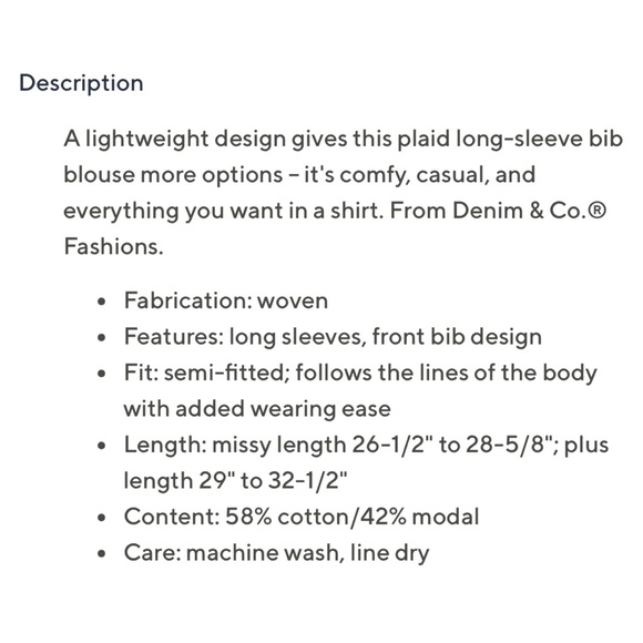 Like New Denim & Co. Plaid Tunic Blouse - Picture 10 of 12